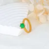 Anello a sospensione smeraldo naturale vintage Women's Acciaio inossidabile inossidabile 18K Gold Light Luxury Oval Ovarings Set Jewelry