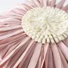 Fashion Modern Style Pink White Throw Oreads 45 45cm Velvet Stitching 3D chrysanthemum coussin