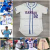 College Kansas Jayhawks baseball jersey Customized any name any number all stitched Jake Baker John Nett Colton Wemhoff Reese Dutton Hunter Cranton Sam Hunt