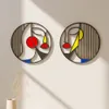 Mondrian Abstract Art Home Wall Decor Metal Par Klistermärken vardagsrum hängande tillbehör Dekorativ gåva 231221