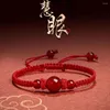 Urok bransoletki Lucky Red Agate z ręcznie tkankowanym bransoletem sznurkowym w chińskim stylu dla przyjaciół modne akcesoria hurtowe
