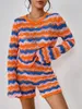 Camisolas femininas Conjunto de duas peças 2023 Autumn/Winter Patchwork Knitwear