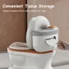 Kids Potty Toilet Seat Realistic Potty Training Seat for Toddlers Boys Girls Soft PU Pad Wipe Storage Music Playing Function 231221