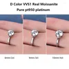 Clusterringe Iogou Pt950 Platinum 2/3CT 4CT SOLITAIR D Color Moissanit Ring Diamant Hochzeitsversprechen für Frauen Engagement Schmuck Geschenk