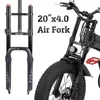 Bucklos 2040 Fat Bike Air Fork Singled -podwójne ramię 20 -calowe zawieszenie hamulec tarczowy 9135 mm śnieg przednie rowerowe części 231221