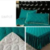 Home Elastic Skirt Fitted Sheet Set Ruffle Skirt Quilt Elastic Fitted Single Double Bedspread on The Bed Sheet 231221