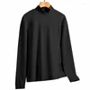 Kvinnors tröjor Black Long Sleeve Pullover Topps Women Autumn and Winter Fashion Women Casual Mock Neck 2023