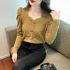 Women's Blouses Ladies Lace Hollowed Out See-through T Shirts Blouse Women Clothing Womens Tops Female Girls Casual Basic Clothes Py6557