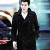 Men's coat British style Wu Yifan same style winter double-breasted mid-length trench coat woolen coat 231220