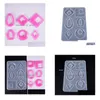 Molds Sile Resin Molds Jewelry Casting Mods Transparent Uv Ear Pendant Charm Mold With Hole Diy Craft Making Drop Delivery J Dhgarden Dhkua