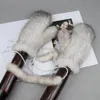 Vinter äkta mink pälshandskar mode mjuk varm 100 natural dam god elastisk äkta stickad handske 240105