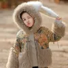 Luxury Baby Girls Clothes Winter Fur Parkas Jackets Sequin Faux Cartoon Rabbit ears Overcoat Children Cotton padded Outerwea 231221