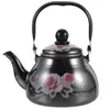Dinnerware Sets Enamel Tea Kettle For Stovetop Vintage Floral Pattern Teakettle With Infuser