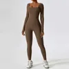 Yoga -Outfit Jumpsuit Fitnessstudio Workout Yoga Kleidung Danz Fitness Langarm ein Stück Sport -Overall sexy enge Kessel Frauen Tracksuitl231221