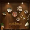 Dekorativa figurer målade keramiska platta kreativa hembakgrund väggdekoration japansk stil matsal levande hängande