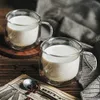 2 Pack kaffe muggar klart glas dubbel väggkopp med handtag för kaffe te latte cappuccino 231221