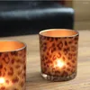 حاملي الشموع الإبداعية بطبعة الزجاج الزجاجية الشموع الكريستال بار الحامل tealight العطر DIY سطح المكتب العطر كوب فارغ