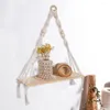 Hooks Tapestry Rack Bohemian Style Wood Mur Mur Shelf Storage Perles de chambre à coucher flottante rustique décoration de salon