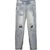 Europa Verenigde Staten High Street Camouflage Aangekrachtige doek Patch Wash Water Gaten Do Old Jeans Male Hip Hop Pants Zipper