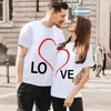 Men's T Shirts Love Heart Printing Couple Wedding Gifts For Couples Unisex Matching Lovers Clothes Girlfriend Tee