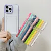 Transparant met kaartsleuven Beschermende hoesjes voor iPhone 15 14 13 12 11 Pro X XS MAX XR 8/7 Plus Schokbestendig 2IN1 Candy Bumper Helder Telefoonhoesje Achterkant Fabriek 1000 stuks