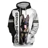 Herenhoodies Onderschat nooit een oude man met een Duitse herder 3D volledig bedrukte truien Straattrainingspak Love Dog 01