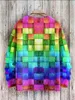 Vintage Geometry Art Printed Casual Knit Pullover Sweater Women For Men Sweater 231220