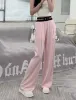 Frauenhose Designer gestreifte Frauen lässige Hosen Zeichnen gerade Hosen Modesportstil Frauenhosen