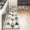 Tapis vert géométrique PVC cuisine tapis imperméable à l'huile tapis tapis pour salon anti-dérapant porte plancher entrée paillasson