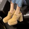 Zapatos cortos y regordetes de Mary Jens Plataforma para mujer Tacones altos Sandalia Diseñador Bomba sexy Punta cuadrada Zapatos para caminar casuales 2023 Nuevo verano 231221