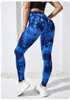 Yoga -outfit Tie Dye Yoga broek Sport Leggings 2 -delige naadloze hoge taille Push Up Woman Panty Fitness Training Leggins Gym Clothingl231221