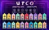 Original UTCO Vape Puff 12K puff 12000 Disposable E Cigarettes 850mah Mesh Coil 20ml puff tornado Pod Battery Rechargeable Cigs Puff 9K 0% 2% 3% Vape Pen 20 Flavors