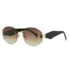 サングラス不規則なsqaure rimless men women sun glasses brand eyeglassesファッション豪華なアイウェアgafas de sol uv400