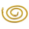 Vintage płaski łańcuch węża Dziczyń Złoty kolor 14 -krotnie żółte złote złote szyi łańcuchy dla mężczyzn punkowa biżuteria