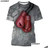 Men'S T-Shirts Jumeast Brand Men Women 3D Printed T-Shirt Hanging Boxing Gloves Short Sleeve Fashion T Shirt Sport Plover Summer Tops Dhgaj