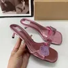 Dress Shoes TRAF 2023 Sandals For Women Pink Shell Slippers Slides Summer Elegant Open Toe Heels Party Wedding Office Casual Sweet Slingback