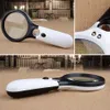 45x 10X handheld reading magnifying glass illumination with 3 LED microscope lenses jewelry magnifying reading glass repair tool number 6902AB 231221