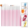 Kits d'art d'ongle Dunfuli 15pcs pinceaux peinture stylo ensemble décoration paillettes diamants fichier de polissage ensembles de salon professionnel