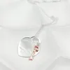 Collana con ciondolo cuore e chiave per donna 11.925 gioielli in argento sterling di lusso regali Co Drop 220412299C