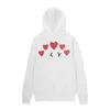 Ny hoodie tröjor män kvinnor blixtlås päls lek tröja commes cardigan des små röda kommit hjärtan casual jumpers cardigan commes des garcon hoodie 5f8