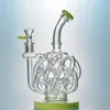 Super Vortex Bongo de vidro Dab Rig Bong Recycler Rigs 12 Reciclador Tubo de água Tubo de água Rigas de óleo de articulação 14 mm Bongos com tigela inebriante 12 ll