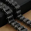 Retro Stainless Steel Motorcycle Bicycle Chain Necklace Punk Hiphop Men Women 11MM 13MM Wide Heavy Brush Black Bike Biker Link Nec249f