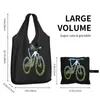 Shopping Bags Large Reusable Mountain Bike And Sky MTB Collection Grocery Bag Recycle Foldable Washable Fits In Pocket