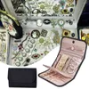 Aufbewahrungstaschen, Leder-Samt, Schmuck-Rolltasche, verschleißfest, Organizer-Etui, Ohrringe, Ringe, Diamant-Halsketten, Broschen