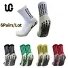 6Pairslot Ugupgrade Sports Anti Slip Soccer Socks Botton Football Mężczyźni Chwyt kalcytu