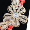 Brincos colar mais recente design nigeriano miçangas de jóias conjuntos de jóias de casamento real africano grande pingente de ouro cnr832290h