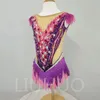 Liuhuo Rhythmic Gymnastics Leotards Girls Women Pink Competition Artistics Gymnastics Performance Wear Quality Crystals