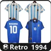 Fans toppar Tees Retro 1994 Argentina Soccer Jersey Maradona 94 Kempes Batistuta Riquelme Higuain Kun Aguero Caniggia Aimar Men Football Shirts