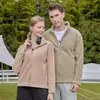 Veste polaire avec col montant, fermeture éclair polyvalente et amincissante, chaleur extérieure, cardigan à capuche de style décontracté pour hommes et femmes