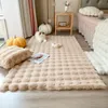 Faux Rabbit Teppich für Schlafzimmer haarige flauschige Matte Waschbar Teppich Shaggy Weiches Weihnachtsdekoration Luxus -Sofa Kissen 231221